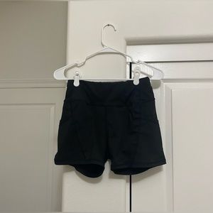 Black stretchy athletic shorts